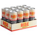 A Rise Brewing Co. Organic Original Black Nitro Cold Brew Coffee can in a cardboard box.
