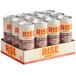 A cardboard box of 12 Rise Brewing Co. Organic Oat Milk Mocha Nitro Cold Brew Coffee cans.