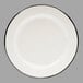 Tablecraft 80018 Enamelware 8" Black and White Plate Main Thumbnail 1