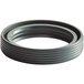 A gray rubber oil seal ring with a black ring.