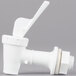 A white plastic Cambro faucet with a handle.