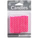 A pack of pink and white spiral candles.