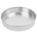 An American Metalcraft aluminum cake pan with straight sides on a white background.