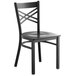 Lancaster Table & Seating Cross Back Black Chair with Black Wood Seat - Preassembled Main Thumbnail 3