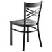 Lancaster Table & Seating Cross Back Black Chair with Black Wood Seat - Detached Seat Main Thumbnail 4