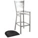 Lancaster Table & Seating Clear Coat Steel Cross Back Bar Height Chair with Black Wood Seat - Detached Seat Main Thumbnail 5