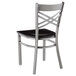 Lancaster Table & Seating Clear Coat Steel Cross Back Chair with Black Wood Seat - Detached Seat Main Thumbnail 4