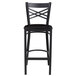 Lancaster Table & Seating Cross Back Bar Height Black Chair with Black Wood Seat - Detached Seat Main Thumbnail 6