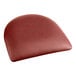 A burgundy vinyl padded seat cushion for a metal chair frame.
