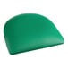 A green vinyl padded seat cushion for a Lancaster Table & Seating Black Cross Back Chair.