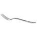 A close-up of a Reserve by Libbey Santorini Mirror stainless steel salad fork with a silver handle.