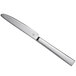 A silver stainless steel Reserve by Libbey Santorini dinner knife with a handle.