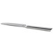 A Reserve by Libbey stainless steel dinner knife with a silver handle and black blade.