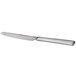 A silver 18/10 stainless steel Reserve by Libbey Santorini Satin dinner knife with a handle.