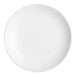 An Acopa bright white stoneware plate with a white rim.