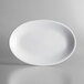 Acopa 11 3/4" x 8" Bright White Oval Coupe Stoneware Platter - 4/Pack Main Thumbnail 3