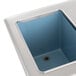 A stainless steel Delfield drop-in water station with ice storage and a blue sink.