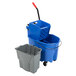 A blue Rubbermaid mop bucket with a grey dirty water bucket.
