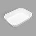 A white rectangular Delfin acrylic bowl with a lid.