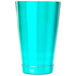 A teal Barfly half size cocktail shaker tin.