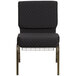 Flash Furniture FD-CH0221-4-GV-S0806-BAS-GG Black Dot Patterned 21" Extra Wide Church Chair with Communion Cup Book Rack - Gold Vein Frame Main Thumbnail 3