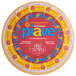 An Agriform Piave Vecchio DOP cheese wheel with a white and blue label.