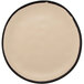 A white GET melamine dinner plate with a matte beige finish and black rim.