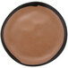 A matte brown melamine bread plate with speckles and a black rim.