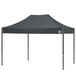 An E-Z Up steel gray canopy tent with a matte black frame.