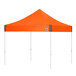 An orange E-Z Up canopy with a white frame.