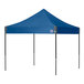 A royal blue E-Z Up canopy with black poles.