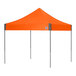 An orange E-Z Up canopy with a steel gray frame.
