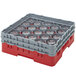 Cambro 20S318163 Camrack 3 5/8" High Customizable Red 20 Compartment Glass Rack Main Thumbnail 1