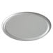 A white Choice lid on a round silver dough pan.