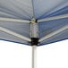 A blue and white Galaxy Equipment 10' x 10' canopy with metal poles.
