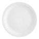 An Acopa Bright White stoneware plate with a narrow white rim.