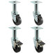 Pitco Equivalent 4" Swivel Adjustable Height Plate Casters for Fryers - 4/Set Main Thumbnail 1