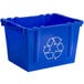A blue Lavex curbside recycling bin with a white recycle symbol.