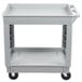 Continental 5800GY 34" x 17" Gray Utility Cart with 2-Shelf Recessed Top Main Thumbnail 3