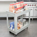 Continental 5800GY 34" x 17" Gray Utility Cart with 2-Shelf Recessed Top Main Thumbnail 4