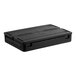 A black insulated food pan carrier with a flip-down top, designed to hold an 8-inch deep full-size pan.