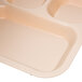 Carlisle PCD80125 10" x 14" Tan 5 Compartment Polycarbonate Tray Main Thumbnail 5