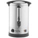 An Avantco water boiler with a stainless steel body and black and silver accents.