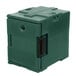 A green plastic box with a black handle.