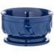 A dark blue Dinex insulated bowl with a curved design on a pedestal base.
