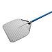 A silver and blue GI Metal pizza peel with a square perforated blade.