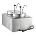 An Avantco stainless steel countertop food warmer with condiment pumps.
