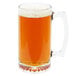 A Libbey glass mug of beer on a white background.