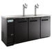 Two black Avantco UDD-72-HC beer dispensers with three taps on top.