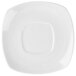 6" Bright White Square Porcelain Saucer - 36/Case Main Thumbnail 1